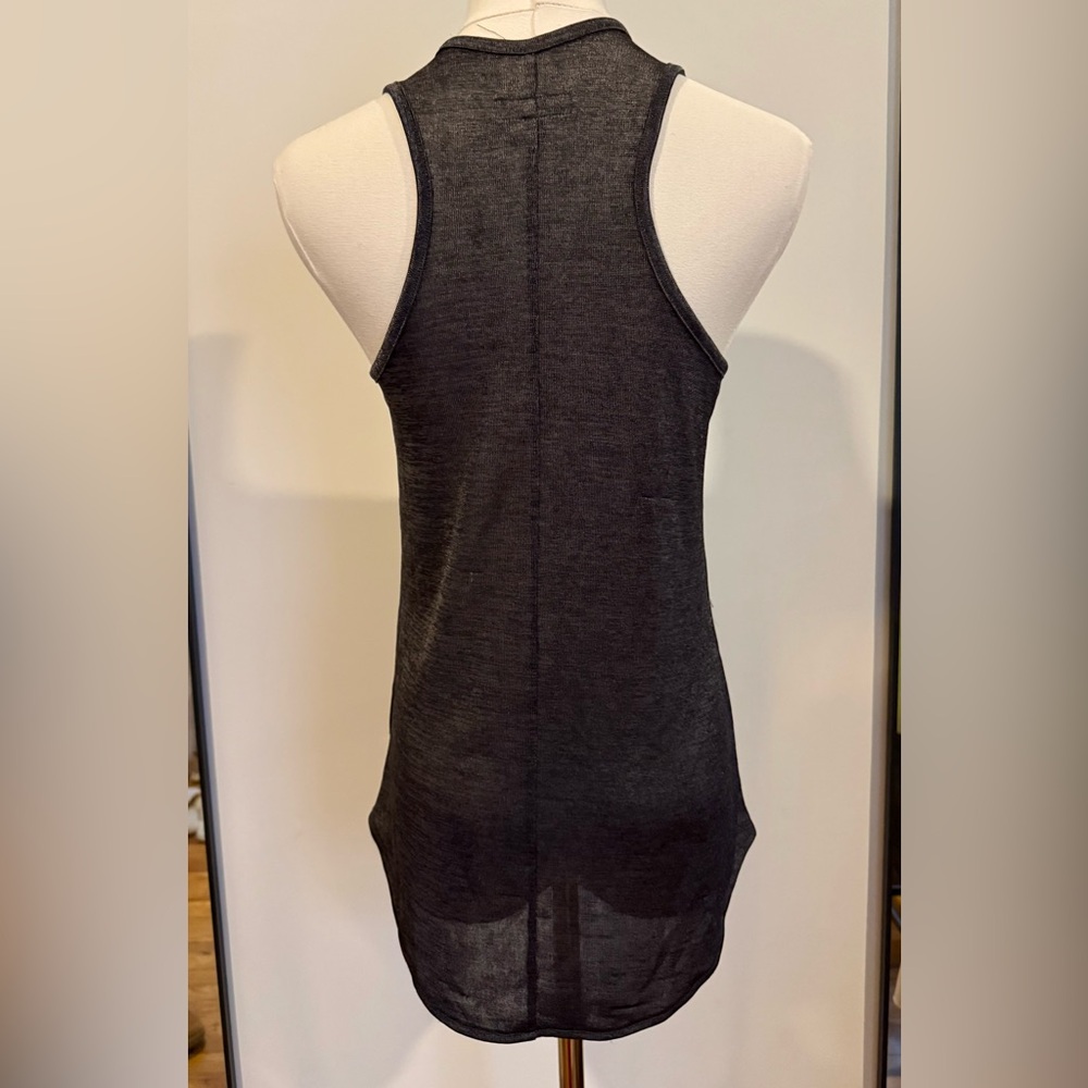 rag & bone Metallic Charcoal Racer Back Top - Picture 3 of 7